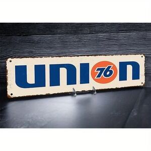 Retro Union 76 Metal Sign - 3.94X15.75 Inches, Rustic Home, Garage, And Bar Deco